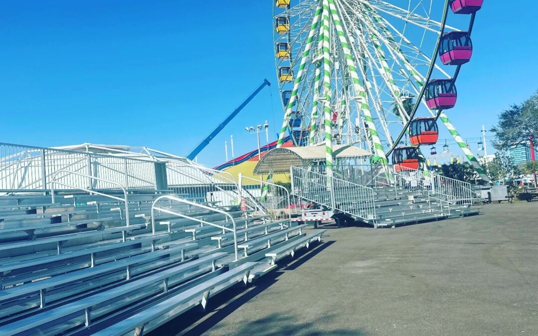 Mobile bleachers at the Florida State Fair